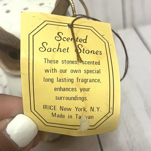 Vintage Potpourri Sachet Porcelain Hanging Owl Ornament Pomander Made in Taiwan - Picture 2 of 8